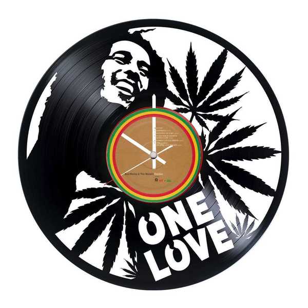 BOB MARLEY (one love) Vinyl Record Wall Clock - τοίχου, ρολόγια