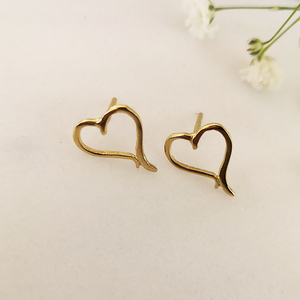 Σκουλαρίκια με σχήμα καρδιάς- Ασήμι 925 - ασήμι 925, καρδιά, minimal, καρφωτά, φθηνά - 2