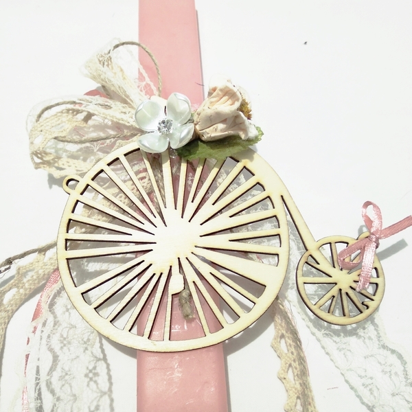 Ρομαντική λαμπάδα ποδήλατο με άρωμα κανέλας - κορίτσι, λαμπάδες, για εφήβους - 2