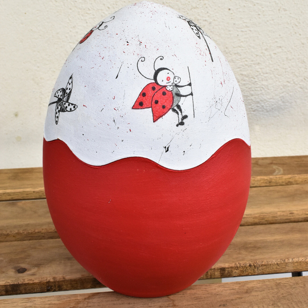 Πήλινο αυγό - πηλός, αυγό, διακοσμητικά - 3