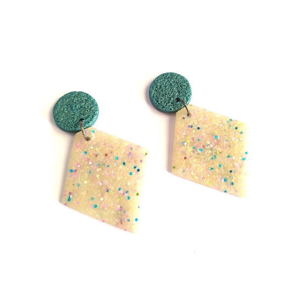 Confetti earrings - πηλός, κρεμαστά