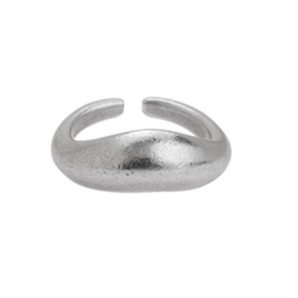 Επάργυρο δαχτυλίδι σε σχήμα boomerang (νούμερο 17mm) - επάργυρα, boho, αυξομειούμενα, φθηνά
