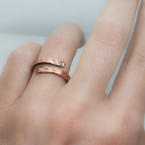 Χάλκινο δαχτυλίδι - δαχτυλίδι, minimal, κοσμήματα, αυξομειούμενα, φθηνά - 2