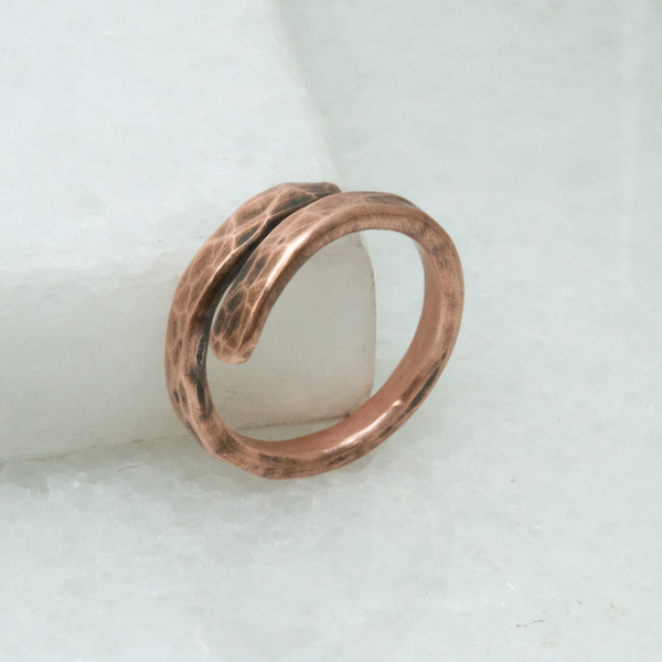 Χάλκινο δαχτυλίδι - δαχτυλίδι, minimal, κοσμήματα, αυξομειούμενα, φθηνά - 5