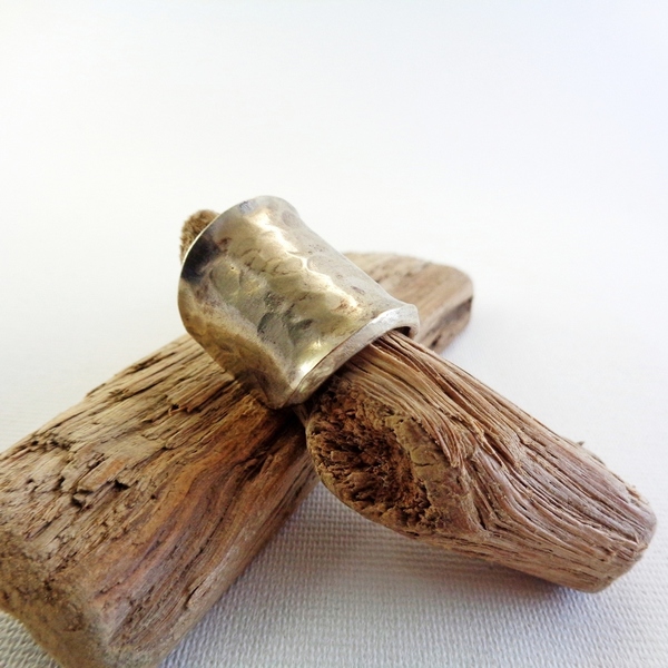Ασημένιο σφυρήλατο ανοιχτό δαχτυλίδι - ασήμι, chevalier, αυξομειούμενα - 3