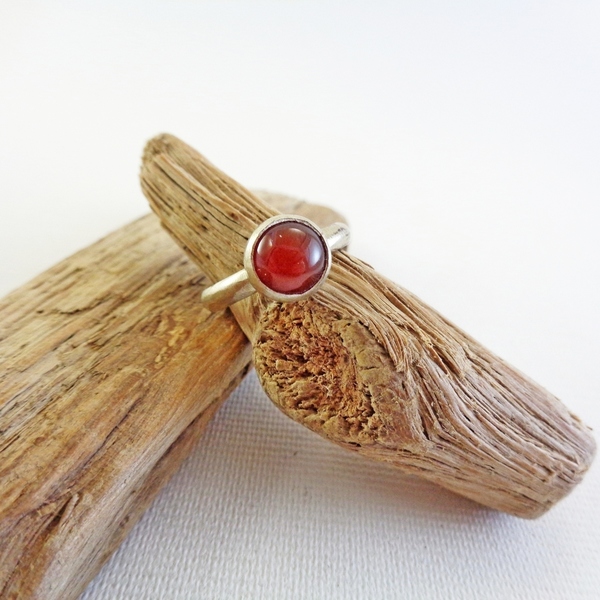 Ασημένιο δαχτυλίδι με κόκκινο Αχάτη - ασήμι, ημιπολύτιμες πέτρες, σταθερά, φθηνά - 2