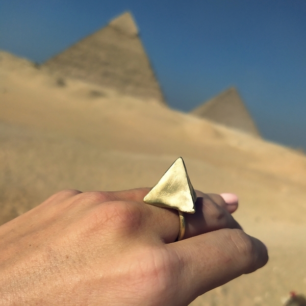 Δαχτυλίδι πυραμίδα - ορείχαλκος, boho, αυξομειούμενα - 4
