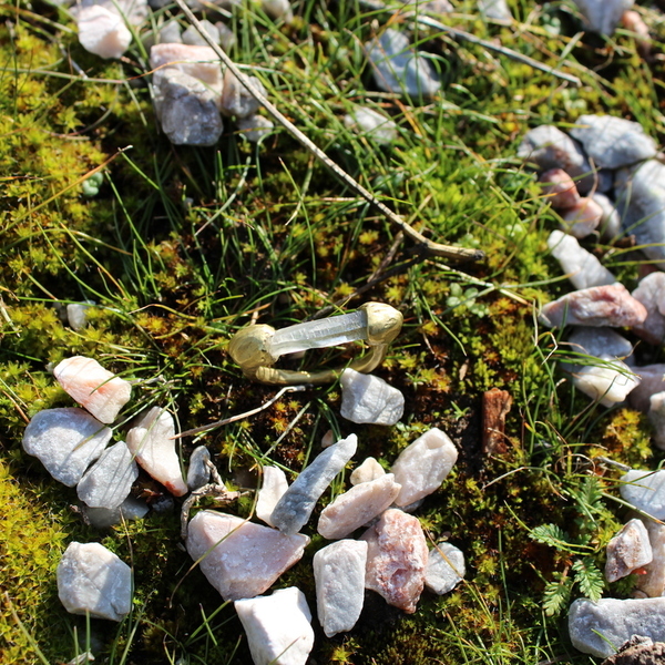 Δαχτυλίδι με κρύσταλλο χαλαζία - ημιπολύτιμες πέτρες, ορείχαλκος, boho, σταθερά - 3