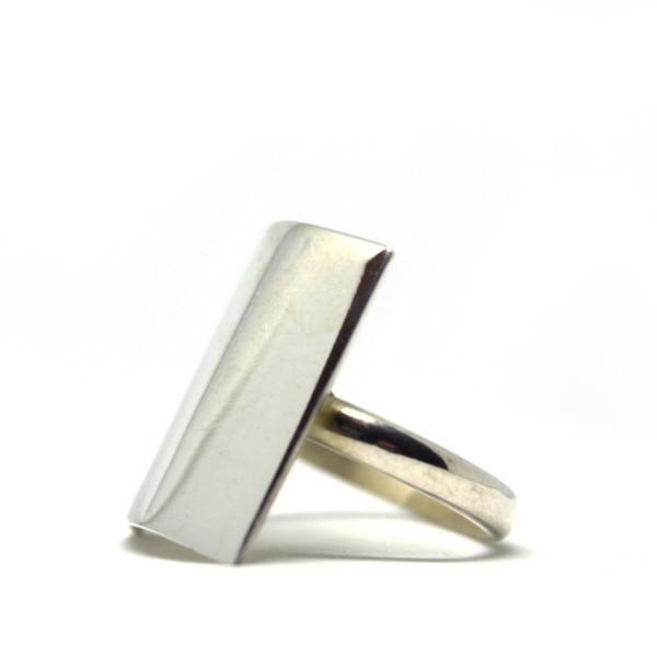 Δαχτυλίδι, ασήμι925, χειροποίητο, γεωμετρικό, απλό, λουστρατο, λαμπερό, handmade, square, simple form - ασήμι, επιχρυσωμένα, επάργυρα, σταθερά, μεγάλα