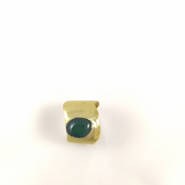 Δαχτυλίδι με βαθύ πράσινο υγρό γυαλί - γυαλί, chevalier, ορείχαλκος, boho, αυξομειούμενα - 2