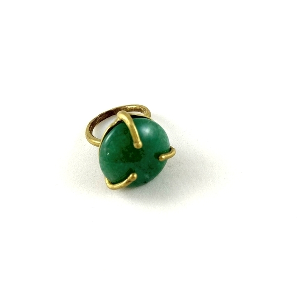 Δαχτυλίδι με πράσινο χαλαζία - ημιπολύτιμες πέτρες, ορείχαλκος, boho, αυξομειούμενα