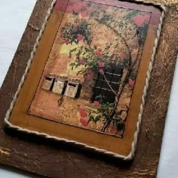 Vintage ξύλινο κάδρο - πίνακες & κάδρα, ντεκουπάζ - 2