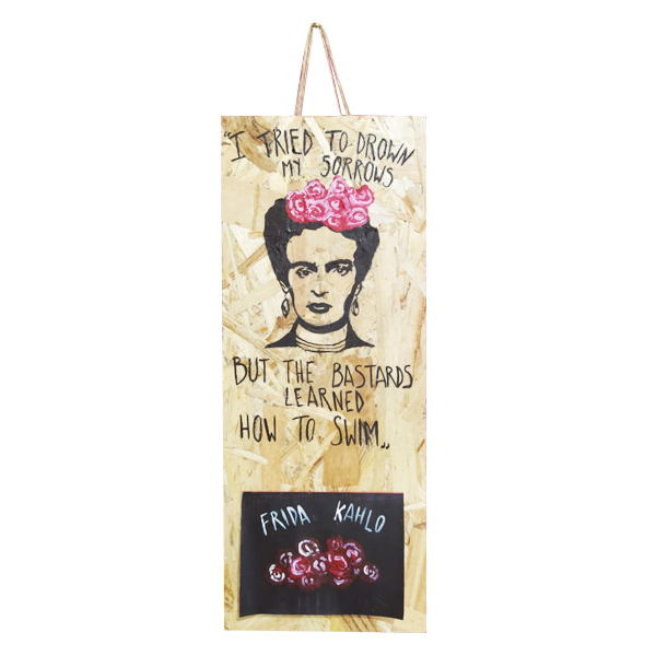 Ημερολόγιο 2020 ξύλινο κρεμαστό ''Frida Kahlo'' - ξύλο, ζωγραφισμένα στο χέρι, ημερολόγια, διακοσμητικά, πασχαλινά δώρα