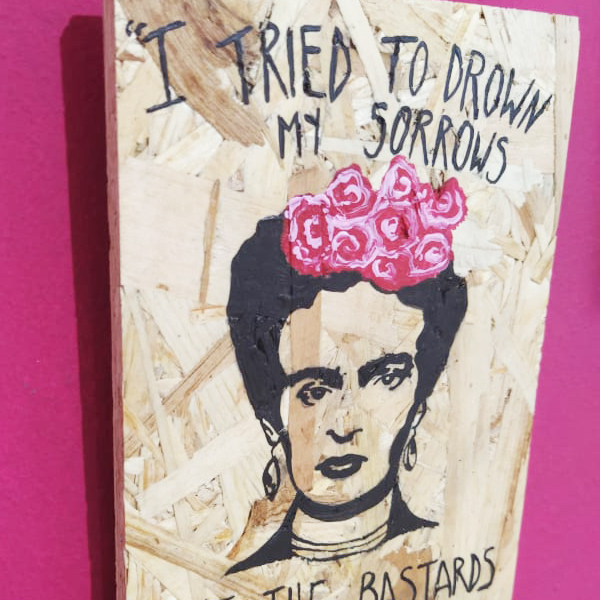 Ημερολόγιο 2020 ξύλινο κρεμαστό ''Frida Kahlo'' - ξύλο, ζωγραφισμένα στο χέρι, ημερολόγια, διακοσμητικά, πασχαλινά δώρα - 2