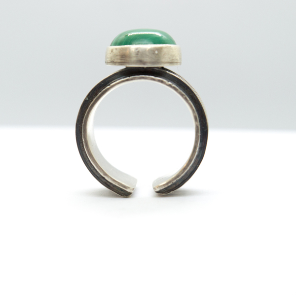 Ασημένιο δαχτυλίδι με Μαλαχίτη (Malachite) - ασήμι, ημιπολύτιμες πέτρες, χειροποίητα, boho, αυξομειούμενα - 4