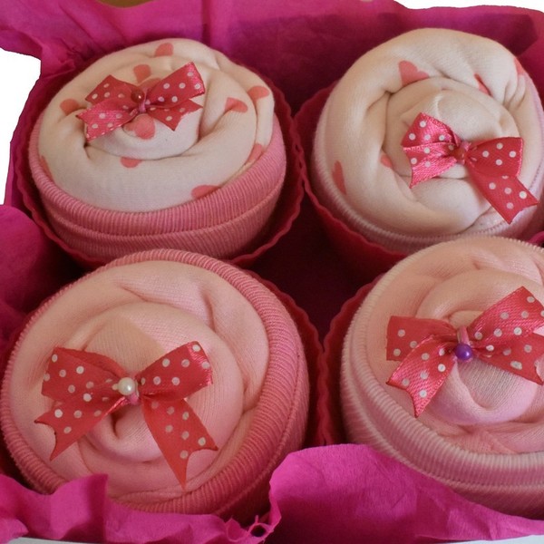 Diape Cake (Cupcakes) - δώρα για βάπτιση, baby shower, σετ δώρου, δώρο γέννησης, diaper cake - 2