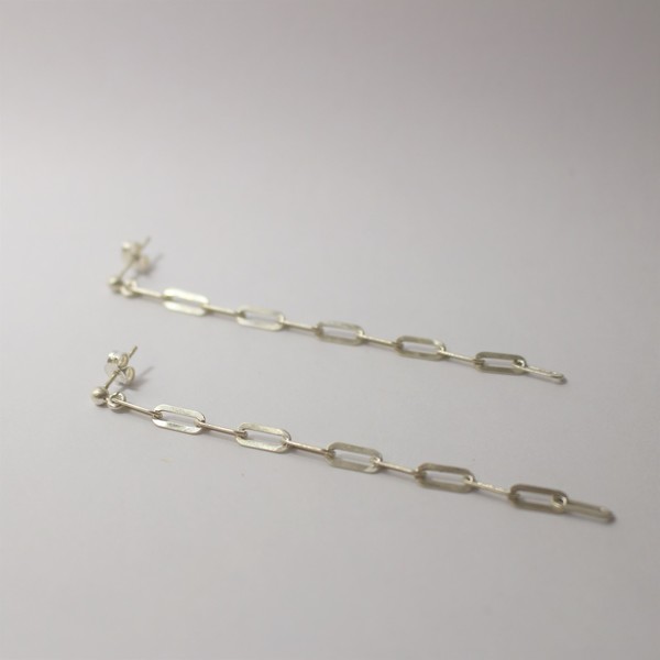 ασημένια σκουλαρίκια αλυσίδα - ασήμι, αλυσίδες, ασήμι 925, μακριά, κρεμαστά
