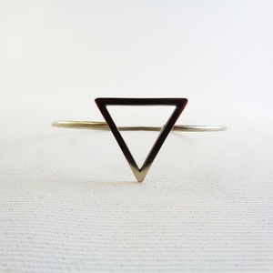 Ασημένιο βραχιόλι"τρίγωνο" - ασήμι, γεωμετρικά σχέδια, boho, σταθερά, χεριού, χειροπέδες - 2