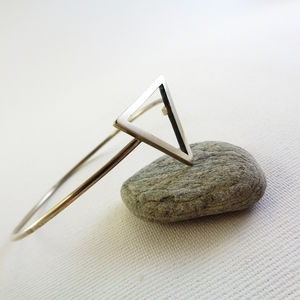 Ασημένιο βραχιόλι"τρίγωνο" - ασήμι, γεωμετρικά σχέδια, boho, σταθερά, χεριού, χειροπέδες - 3
