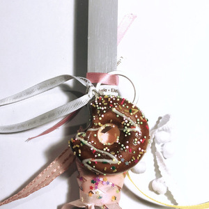 Αρωματική Λαμπάδα Donut - κορίτσι, λαμπάδες, για παιδιά, για ενήλικες - 5