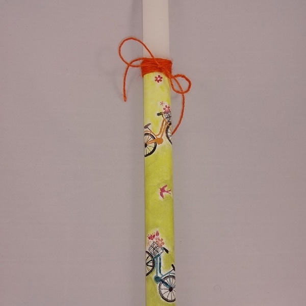 Χειροποίητη Οβάλ Λαμπάδα "Πολύχρωμα Ποδήλατα" - κορίτσι, λαμπάδες, για παιδιά, για ενήλικες, για εφήβους - 2