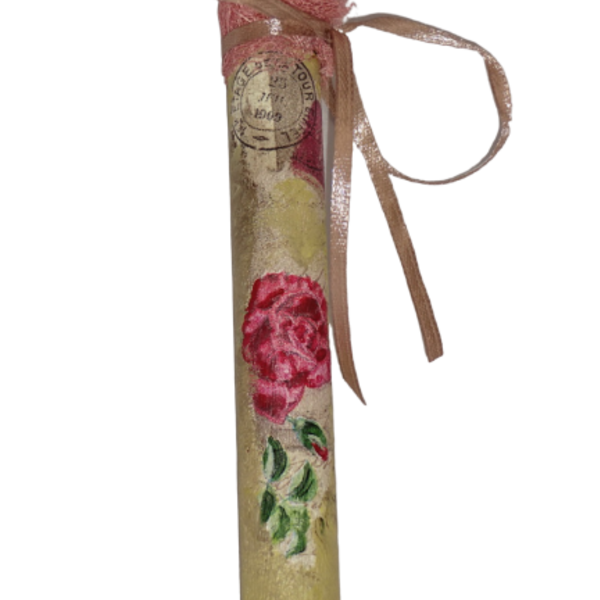 Χειροποίητη Αρωματική Στρογγυλή Λαμπάδα "Rose" - κορίτσι, λαμπάδες, για ενήλικες, για εφήβους