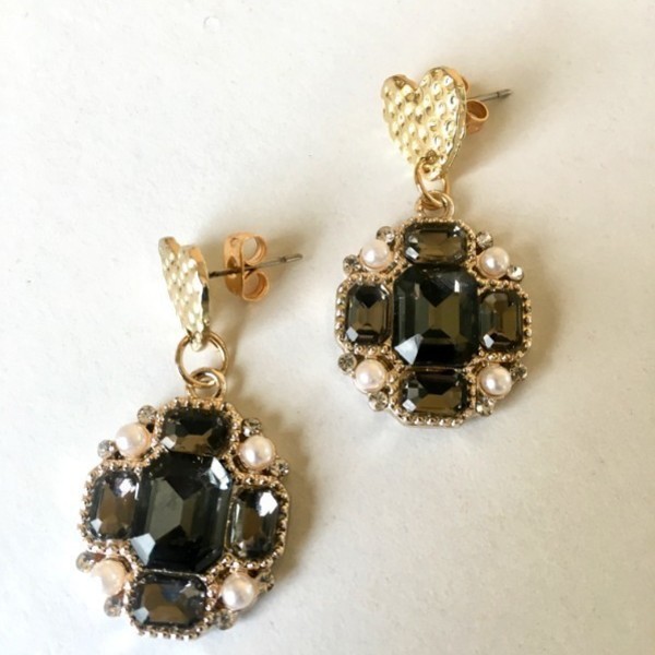 Σκουλαρίκια με κρύσταλλα και πέρλες - Vintage glamorous earrings - πέτρες, κρεμαστά, πέρλες, πολυέλαιοι