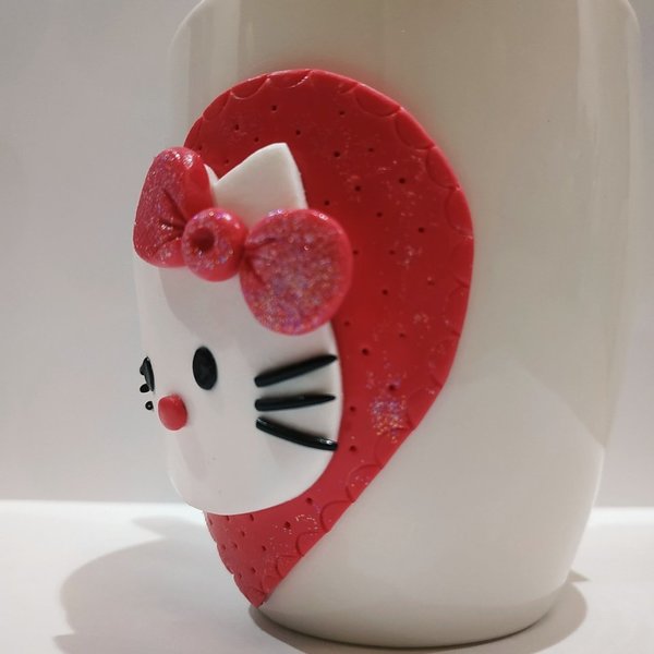 Χειροποίητη 3D κούπα "SWEETIE HELLO KITTY" - πηλός, κούπες & φλυτζάνια - 2