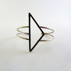 Ασημένιο Ανοιχτό βραχιόλι "τρίγωνο" - ασήμι, γεωμετρικά σχέδια, χειροπέδες, αυξομειούμενα - 4