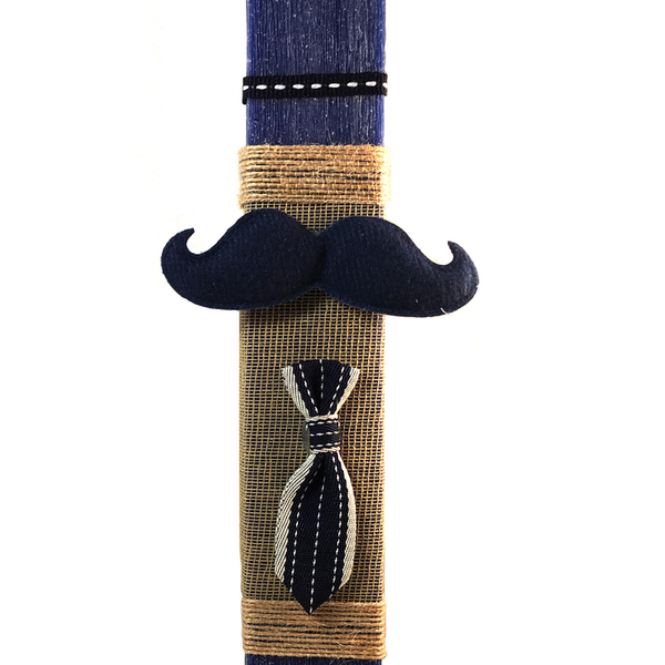 Χειροποίητη αρωματική λαμπάδα γραβάτα μουστάκι - αγόρι, λαμπάδες, για ενήλικες