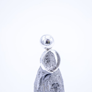 Silver Ring "Ball", Geometric Style Ring, Minimalistic Jewelry - ασήμι, μεγάλα, αυξομειούμενα