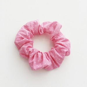 Υφασμάτινο ροζ πουά λαστιχάκι για τα μαλλιά - ύφασμα, χειροποίητα, μοδάτο, λαστιχάκια μαλλιών - 2