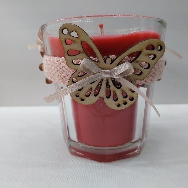 Χειροποίητο κερί Κόκκινη πεταλούδα - αρωματικά κεριά