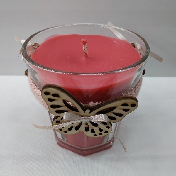 Χειροποίητο κερί Κόκκινη πεταλούδα - αρωματικά κεριά - 4