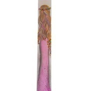 Λαμπάδα short 20εκ. ροζ κοπέλα ζωγραφισμένη στο χέρι - ζωγραφισμένα στο χέρι, κορίτσι, λαμπάδες, για ενήλικες, για εφήβους