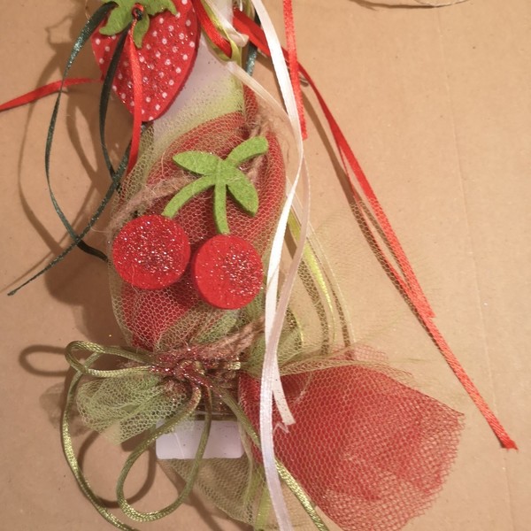 Λαμπάδα με φράουλες και κεράσια ! (34cm) - κορίτσι, λαμπάδες, για παιδιά, για ενήλικες, για εφήβους - 4