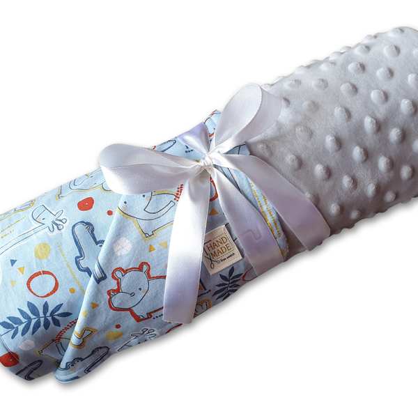 Βρεφική κουβέρτα minky με ύφασμα της επιλογής σας - κορίτσι, δώρο, δώρα για βάπτιση, δώρο γέννησης, κουβέρτες - 3