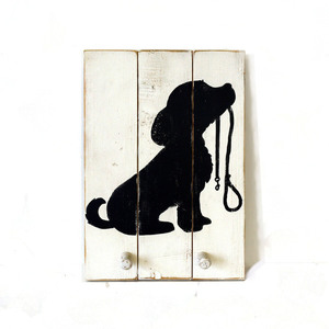 Ξύλινη χειροποίητη κρεμάστρα τοίχου "Σκυλάκι" 2 θέσεων - σκυλάκι, οικολογικό, κρεμάστρες, ζωάκια