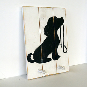 Ξύλινη χειροποίητη κρεμάστρα τοίχου "Σκυλάκι" 2 θέσεων - σκυλάκι, οικολογικό, κρεμάστρες, ζωάκια - 2