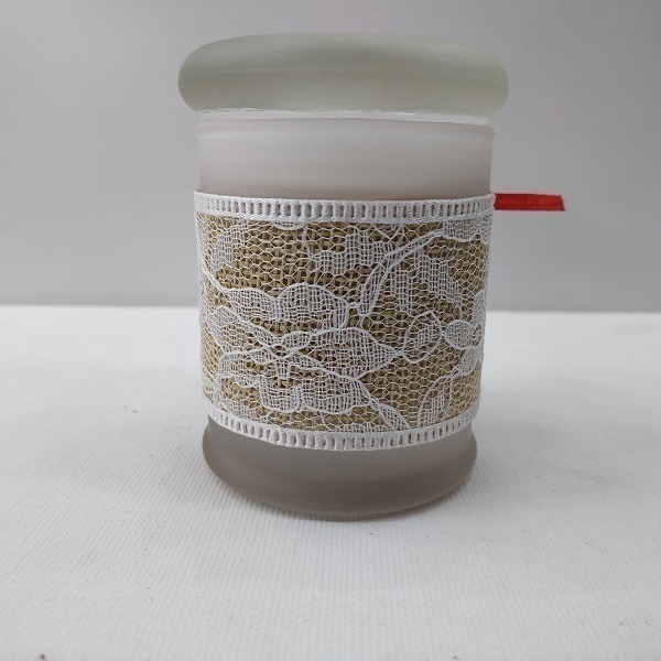 Χειροποίητο Κερί καφέ μαργαρίτα σε γυάλινο βάζο με καπάκι 7 Χ 5 εκ - αρωματικά κεριά - 3