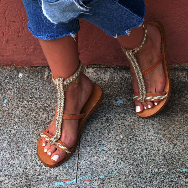 Gladiator sandals for women σε γήινες αποχρώσεις. - φλατ, δώρα για γυναίκες, ankle strap