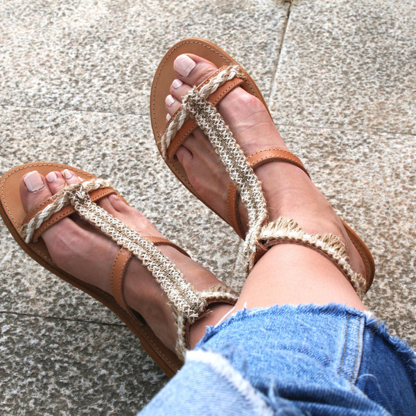 Gladiator sandals for women σε γήινες αποχρώσεις. - φλατ, δώρα για γυναίκες, ankle strap - 4