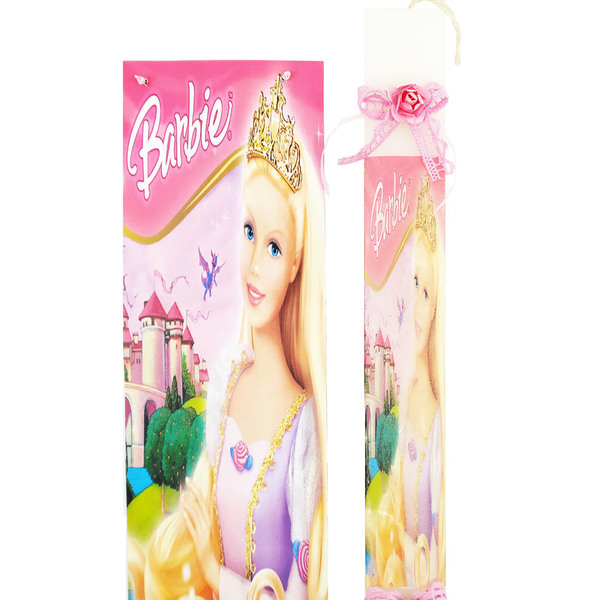 Χειροποίητο set λαμπάδα Barbie - λαμπάδες, για παιδιά, ήρωες κινουμένων σχεδίων