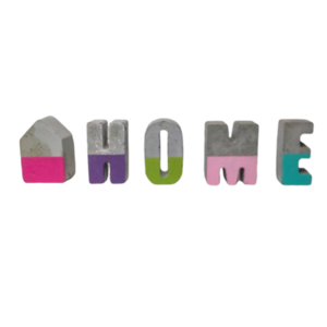 Σετ σπιτάκι και γράμματα που σχηματίζουν την λέξη HOME από τσιμέντο. - σπίτι, τσιμέντο, σκυρόδεμα, διακοσμητικά