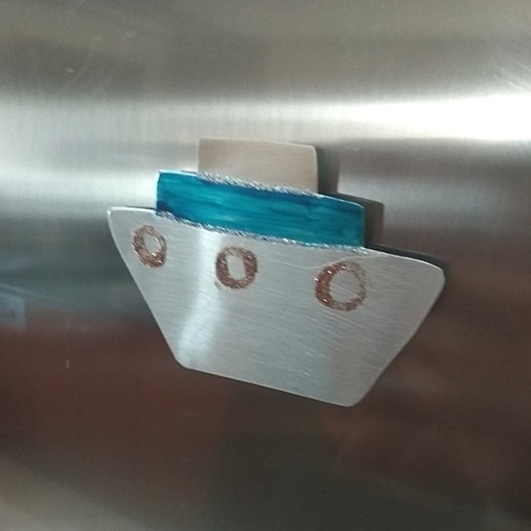 μαγνήτης ψυγείου καράβι, βάρκα μεταλλική - αλουμίνιο, μέταλλο, καραβάκι, μαγνητάκια ψυγείου - 5