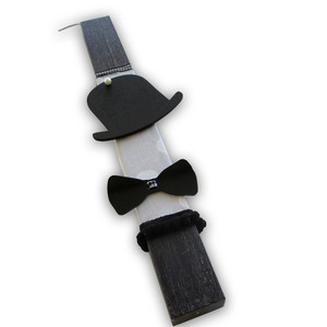 Ανδρική Αρωματική λαμπάδα Mr Perfect πλακέ μαύρη 30cm - λαμπάδες, για ενήλικες, αγόρι, ανδρικά, παπιγιόν