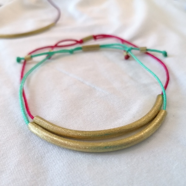 "Tube" adjustable bracelet-Αυξομειούμενο βραχιόλι "σωλήνας" - ορείχαλκος, ταυτότητες, minimal, αυξομειούμενα - 5