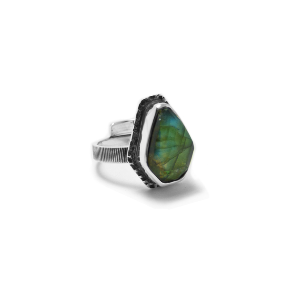 " SIlver Gothic Labradorite " - Χειροποίητο ασημένιο δαχτυλίδι με Λαβραδορίτη! - ασήμι, ημιπολύτιμες πέτρες, μικρά, μικρά, boho, αυξομειούμενα