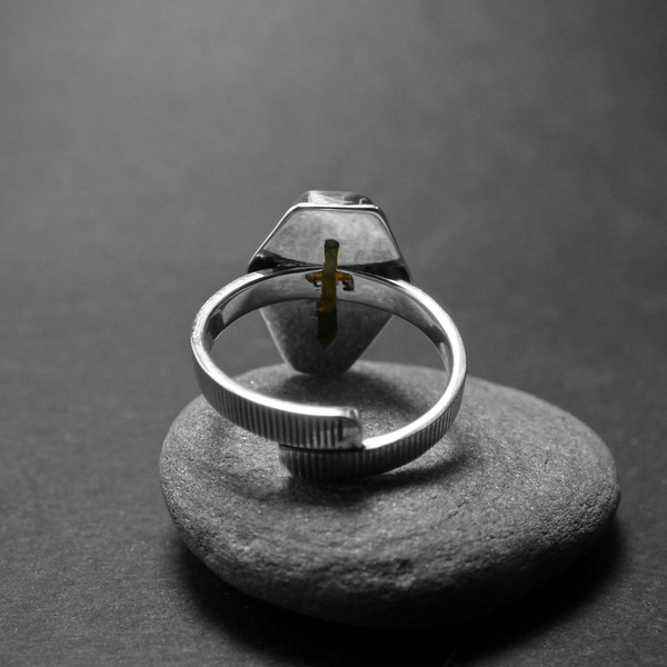 " SIlver Gothic Labradorite " - Χειροποίητο ασημένιο δαχτυλίδι με Λαβραδορίτη! - ασήμι, ημιπολύτιμες πέτρες, μικρά, μικρά, boho, αυξομειούμενα - 3