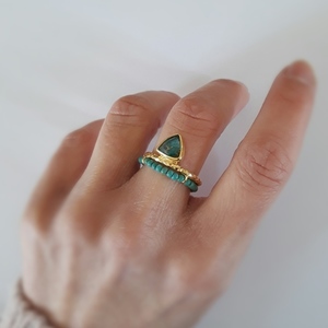Koper Triangle Ring - Ασημένιο Δαχτυλίδι με ημιπολύτιμες πέτρες - ασήμι, ημιπολύτιμες πέτρες - 5